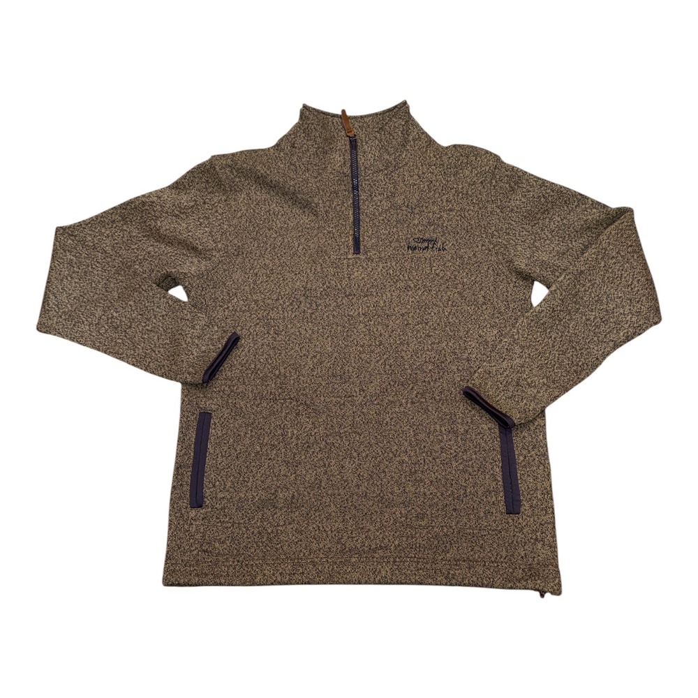 Weird Fish Mens Quarter Zip Fleece Pullover Brown Size Medium